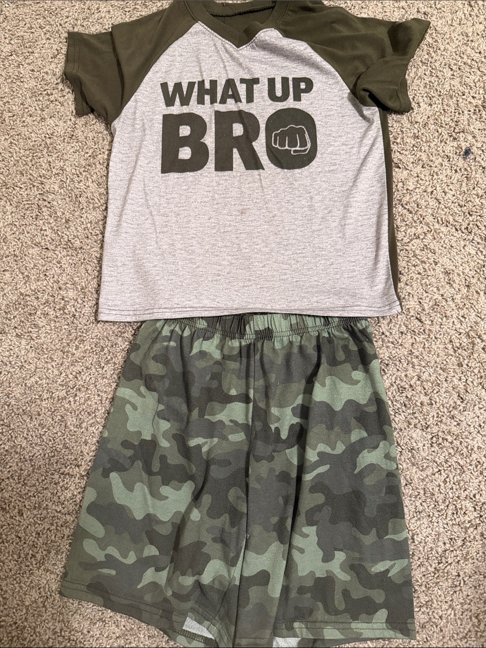 The Children's Place Camo PJ Set - Olive Accent